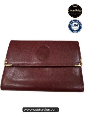 Cartier Vintage Bordeaux Leather Wallet